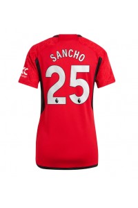 Manchester United Jadon Sancho #25 Voetbaltruitje Thuis tenue Dames 2023-24 Korte Mouw